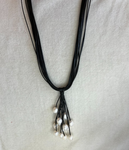 Collana cordino nero multifilo