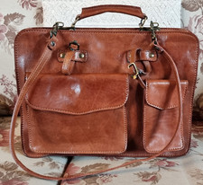 BORSA UOMO IN PELLE,  artigianale, vintage, con tracolla. Nuova, mai usata!