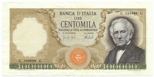 100000 lire alessandro manzoni - lire,