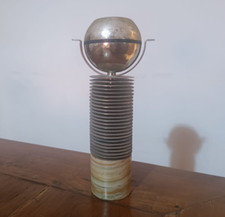 Vaso in metallo/onice Atelier des Orfevres modernariato brutal art Made in Italy