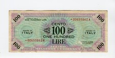 Banconota 100 Lire Allied Military AM Lire F.L.C.  Asterisco 1943