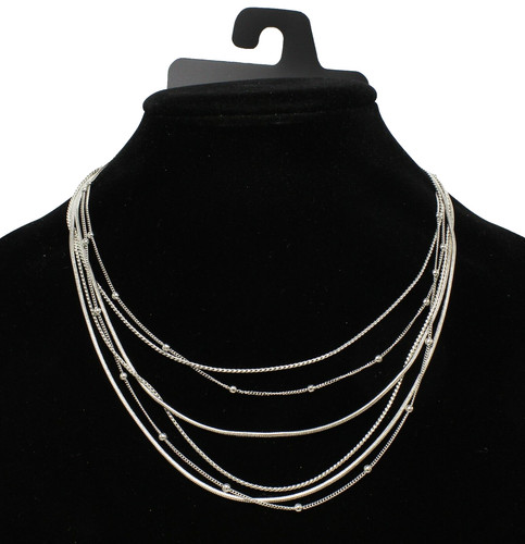 Collana multifilo tono argento
