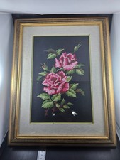 Quadro Ricamo Mezzo Punto Rose