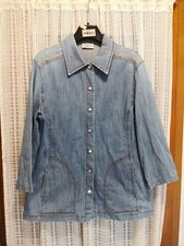 camicia giacca jeans elasticizzato donna "NAVIGARE" taglia 44.
