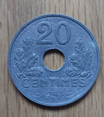 Centimes 1943 zinc - 20,