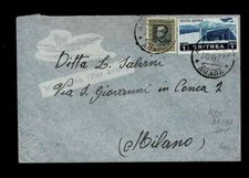 11204- Da Addi Arcai, Amara, Etiopia/Eritrea, per Milano 30/10/1937 via aerea.  