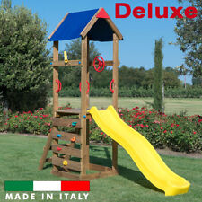 Parco giochi Torre Luna con tetto + Scivolo + Arrampicata giochi per giardino