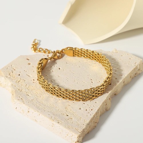 Bracciale serpente oro 14 - bracciale,