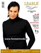 Maglia uomo Leable manica lunga con collo a lupetto in cotone caldo art 349