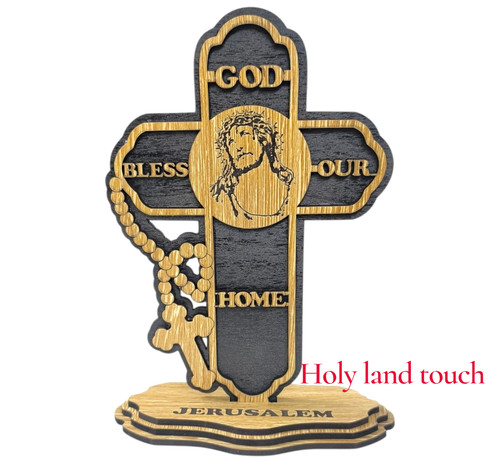Jerusalem olive wood cross - jerusalem,