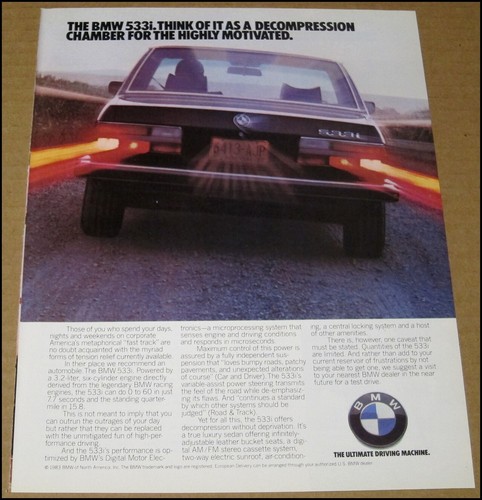 Pubblicità stampa bmw - pubblicità, 533i