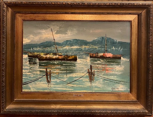 Dipinto olio tela - su, marina