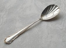 Raro Elegante Cucchiaio da Zucchero Con Barockem Decorazione IN 800er Argento Di