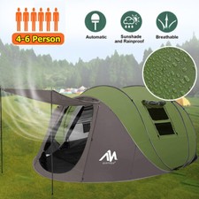 Tenda Pop Up 4-6 Persone Esterno Impermeabile Campeggio Grande Cupola Famiglia Doppio Strato