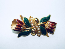 VINTAGE Smalto Camelia Spilla
