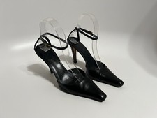 Vtg Gucci Black Leather Heels