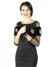 Collo in lapin nero con