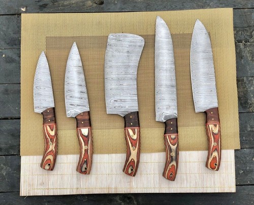 Set chef acciaio damascato - set,