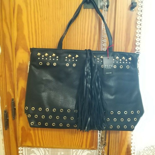Borsa nera zizù - borchiata, con