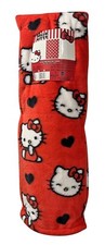 Hello Kitty Coperta Ultra Fine in Pelliccia Ecopelliccia - Cuori Rosso/Nero 50"x70"