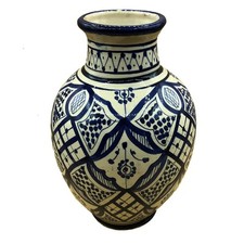 Vaso Berbero Marocchino in Ceramica Terracotta di Safi - Capolavoro Etnico Artig