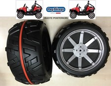 COPPIA RUOTE POSTERIORI AUTO PEG PEREGO POLARIS RZR RANGER 850 24 VOLT