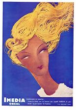 PUBBLICITA' 1938 IMEDIA TINTURA CAPELLI MAGIA DONNA COLORE LOREAL OREAL GARRETTO