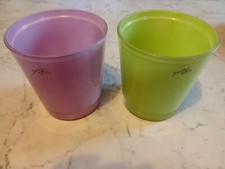 COPPIA VASO Sandra Rich per orchidee CACHEPOT PORTAFIORI DECORATIVO VETRO CM 13,