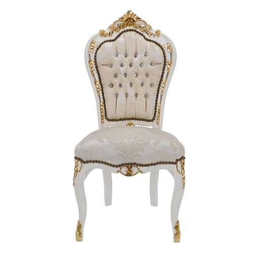 Sedia legno foglia - , oro
