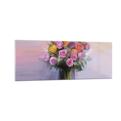Quadro vetro 140x50cm fiori - vetro,
