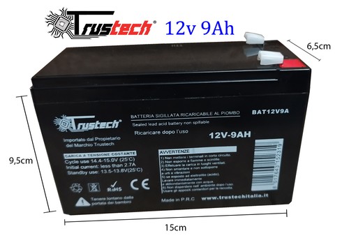 Batteria 12v 9ah piombo - batteria,