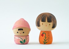 Set di 2 bambole giapponesi