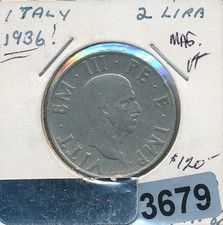 ITALY - 2 LIRE - 1936 KEY DATE