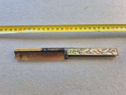 Vintage pettine smaltato con - smaltato,