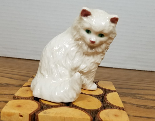 Statuina gatto persiano bianco