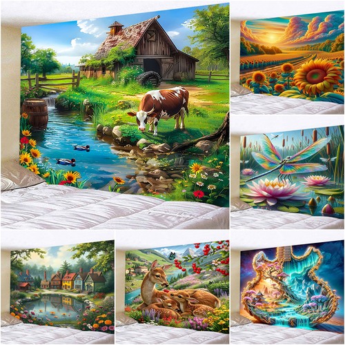 Arazzo villaggio leopardo - 3d,