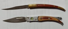 STILETTO 15/16 CM COPPIA COLTELLO SPAGNA CINA MANICO LEGNO OTTONE ACCIAIO