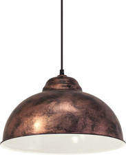 EGLO TRURO 2 LAMPADA SOSPENSIONE STILE INDUSTRIALE RAME / BIANCO  RETRO 37  Ø CM