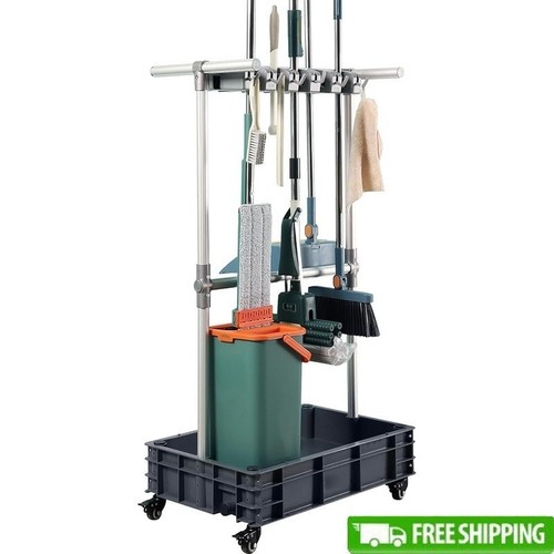 Mobile broom mop holder - mobile,