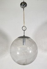 LAMPADARIO SFERA DESIGN VETRO MURANO VENINI 1970 FERRO LAMPADA SOFFITTO VINTAGE
