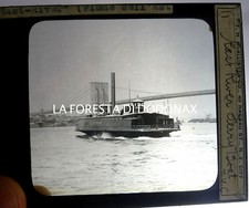 FOTO ANTICA NYC NEW YORK CITY TRAGHETTO MINEOLA 1890C EAST RIVER barca nave
