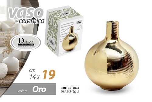 Vaso fiori ceramica oro color - ceramica,