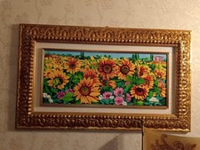 OLIO SU TELA ATHOS FACCINCANI 30 X 70 CON CORNICE E CERTIFICATO  DI AUTENTICITà