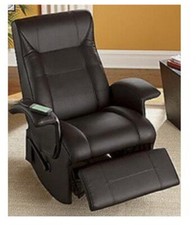 Poltrona massaggiante vibrante Nera eco pelle poltroncina tv massaggi  SA018V