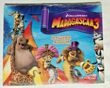ALBUM MADAGASCAR 3 + SET COMPLETO STICKERS FIGURINE EX SIGILLATO EDIBAS