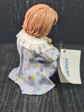 hervit porcellana d'autore bimba con orsetto decorato a mano h cm 12 ***