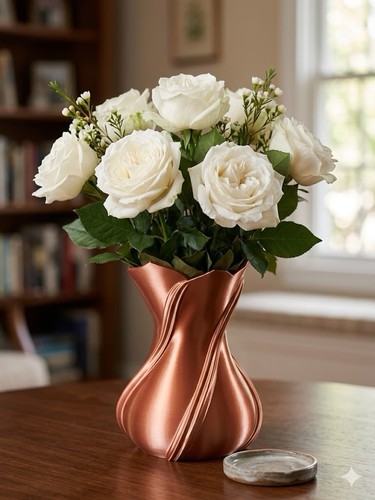 Elegante vaso rosa rame