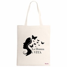 borsa ecru 34x39 scritta la