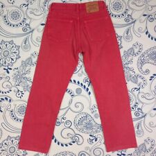 RED LEVI'S 501 MADE IN USA W27 L 34 JEANS DENIM PANTS PANTALONE LUNGO ROSSO RARO