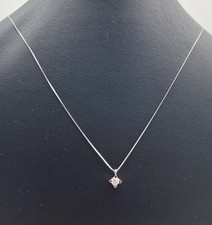 COLLANA PUNTO LUCE DIAMANTE ORO BIANCO 18 KT 750 DONNA PENDENTE USATO ORO 18CT